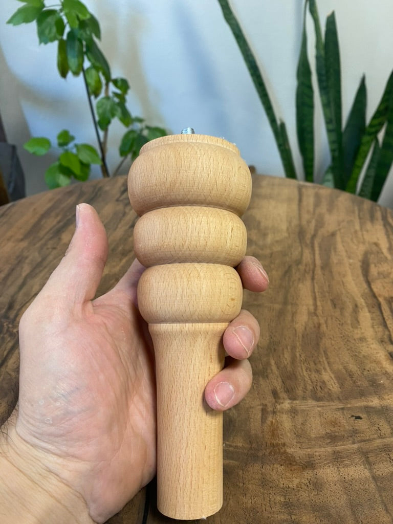 Handmade Solid Beech Wood Sofa Legs – 3” Width Furniture Feet with M8 Hanger Bolts – Custom Couch Legs – Walnut or Unfinished Finish Options