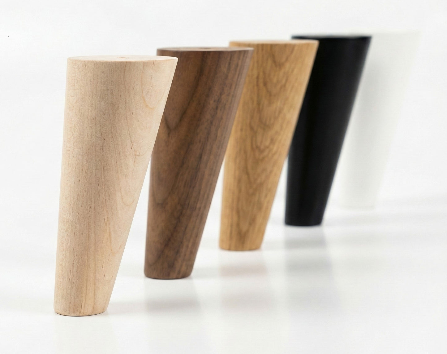 Mid-Century Angled Beech Wood Furniture Legs - Set of 4