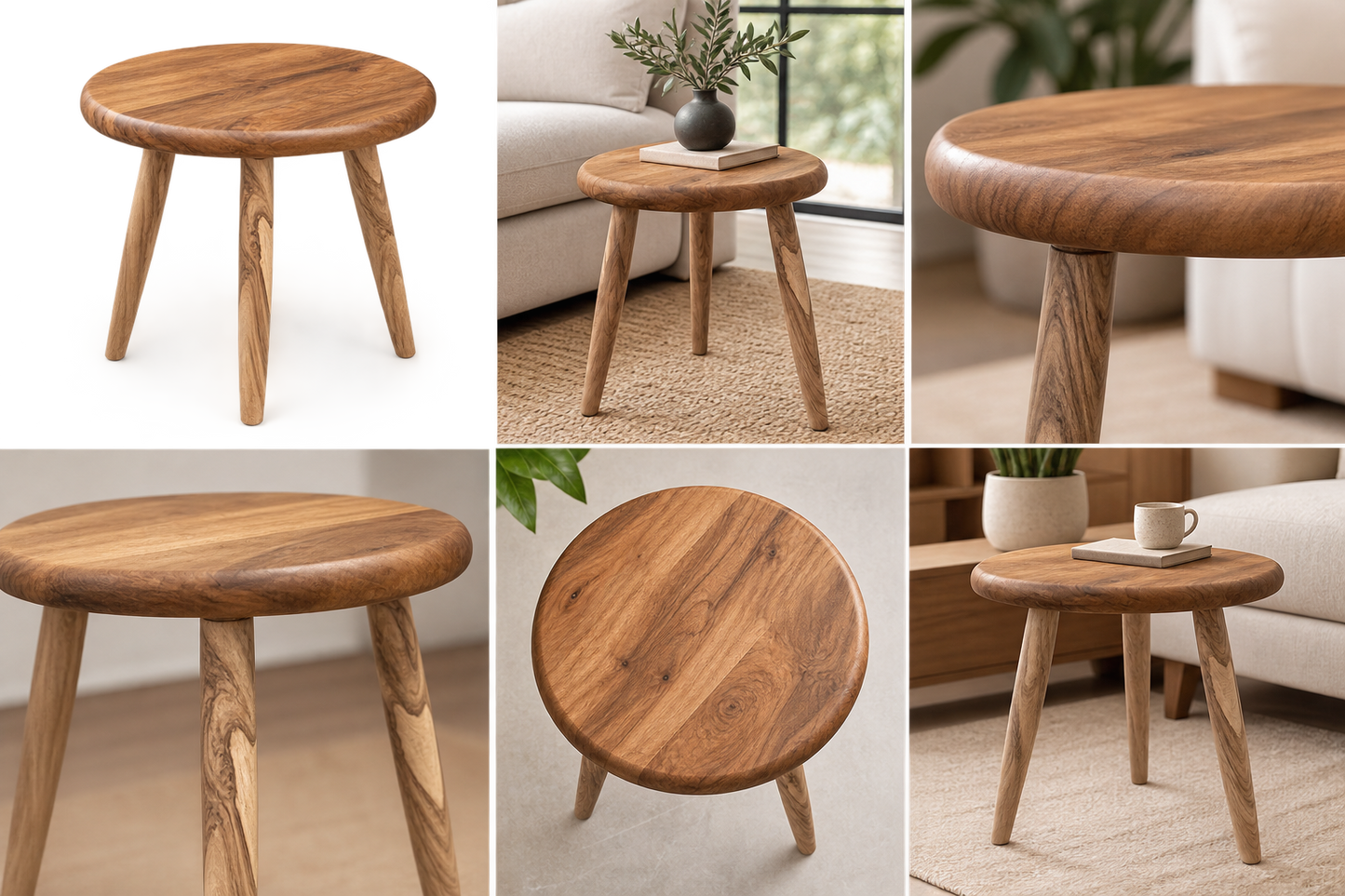 Set of 4 solid walnut wood tapered table legs for coffee tables and furniture