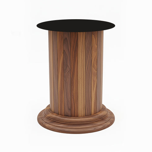 Fluted Wood Drum Table Base