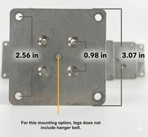 Metal mounting plate for tapered wooden furniture legs
