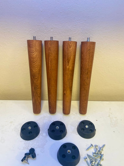Solid Beech Wood Sofa Legs – Set of 4