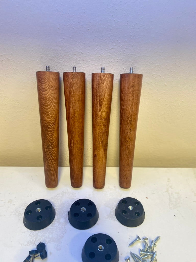 Solid Beech Wood Sofa Legs – Set of 4