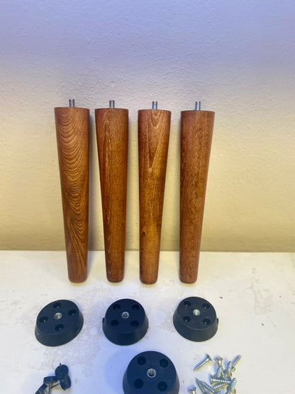 Solid Beech Wood Sofa Legs – Set of 4