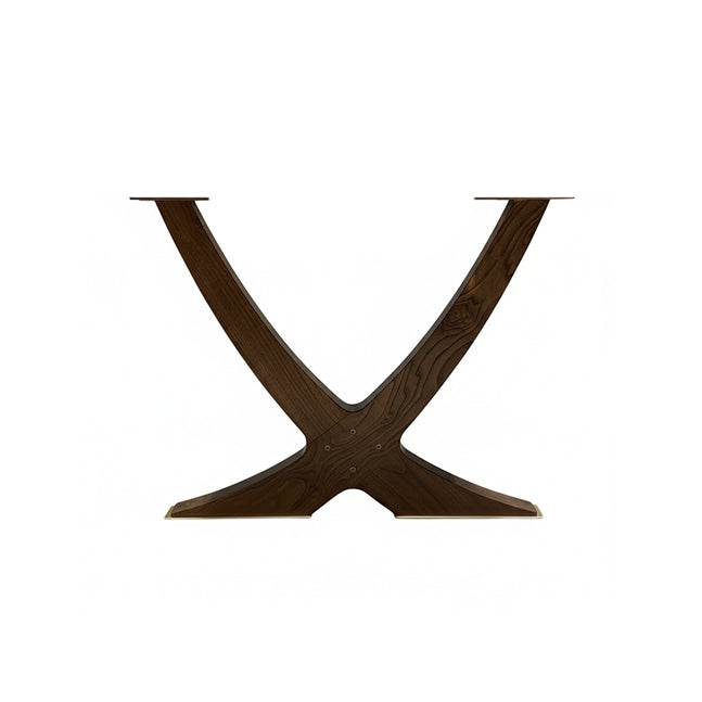 Curved Walnut Table Legs Organic Modern X-Base