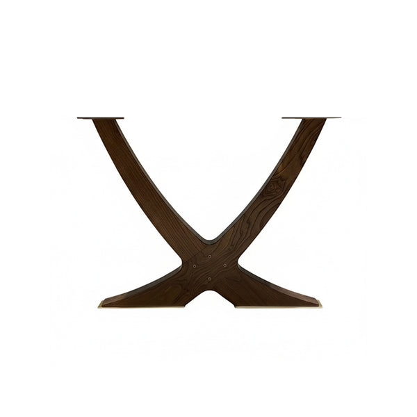 Curved Walnut Table Legs Organic Modern X-Base