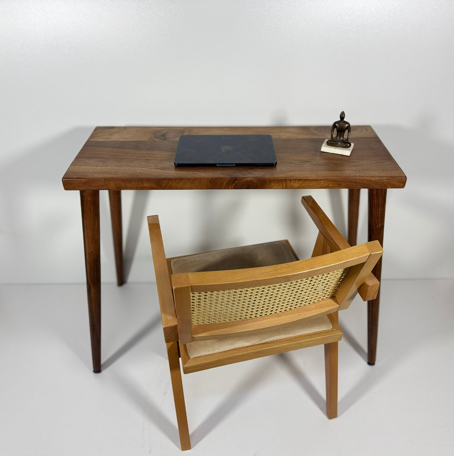 Solid Walnut Small Space Desk – Narrow Writing Desk, Home Office Table, Custom Size Walnut Desk
