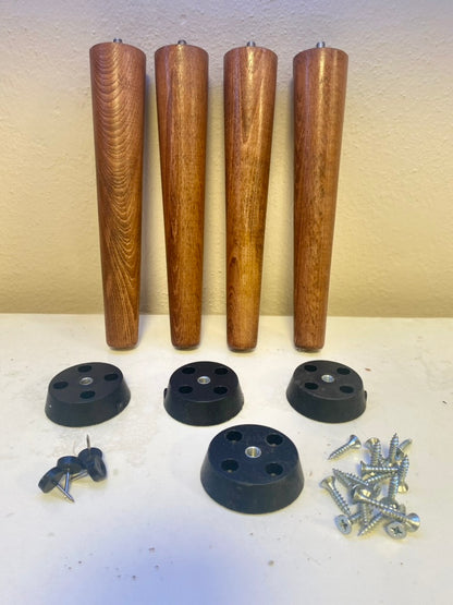 Solid Beech Wood Sofa Legs – Set of 4