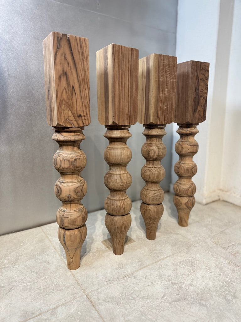 Solid Walnut Kitchen Island Leg – Turned Wood Table Leg – Custom Sizes – 1 Piece