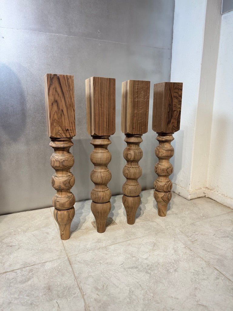 Solid Walnut Kitchen Island Leg – Turned Wood Table Leg – Custom Sizes – 1 Piece