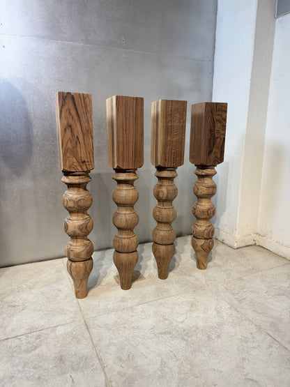 Solid Walnut Kitchen Island Leg – Turned Wood Table Leg – Custom Sizes – 1 Piece