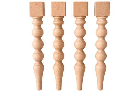 Rustic Oak Wood Dining Table Legs – Set of 4 Solid Wood Farmhouse Table Legs