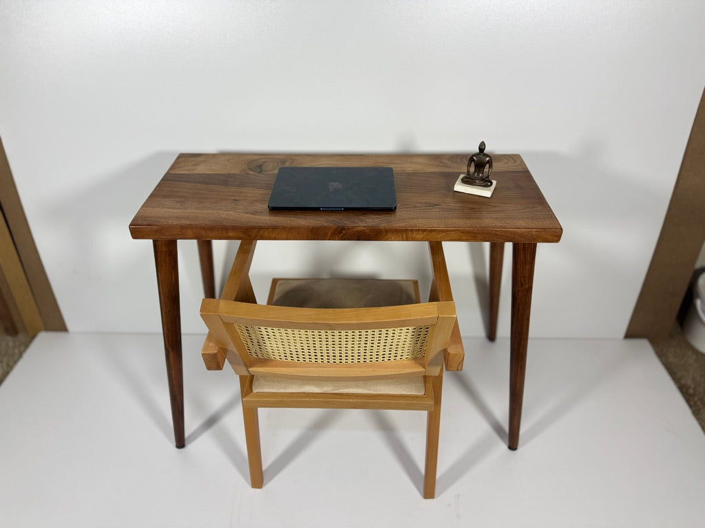 Solid Walnut Small Space Desk – Narrow Writing Desk, Home Office Table, Custom Size Walnut Desk