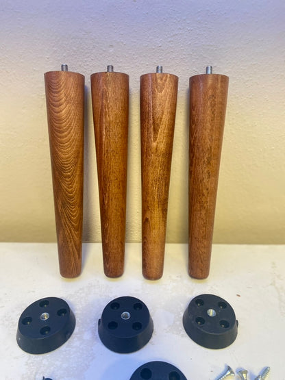 Solid Beech Wood Sofa Legs – Set of 4