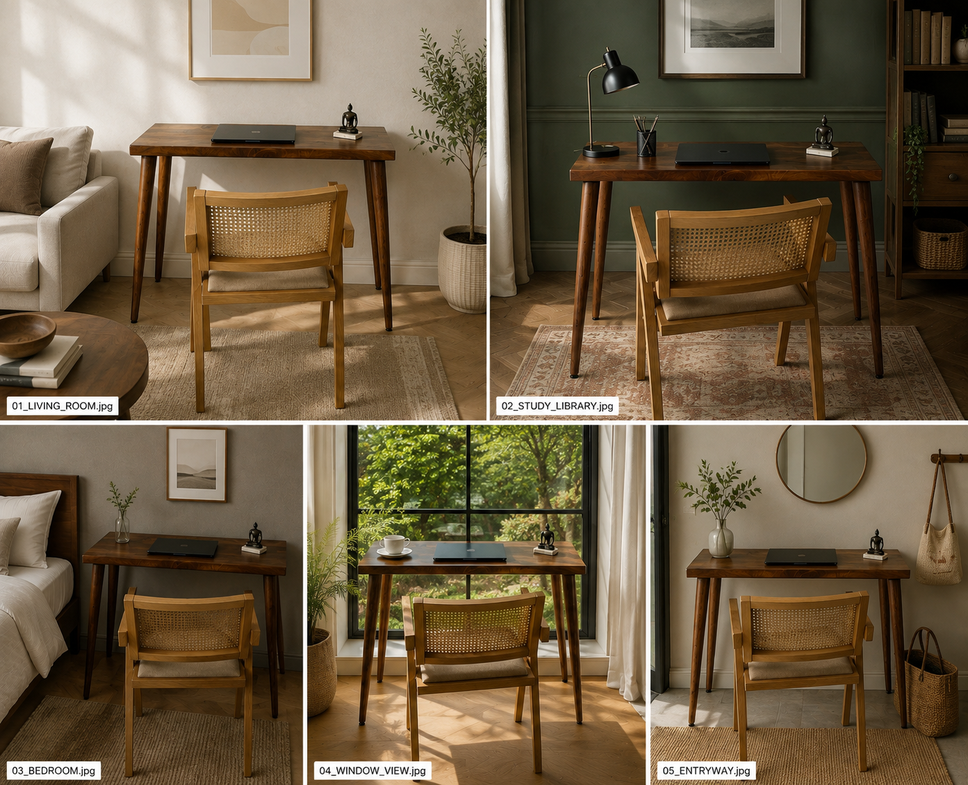 Solid Walnut Small Space Desk – Narrow Writing Desk, Home Office Table, Custom Size Walnut Desk