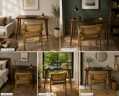 Solid Walnut Small Space Desk – Narrow Writing Desk, Home Office Table, Custom Size Walnut Desk
