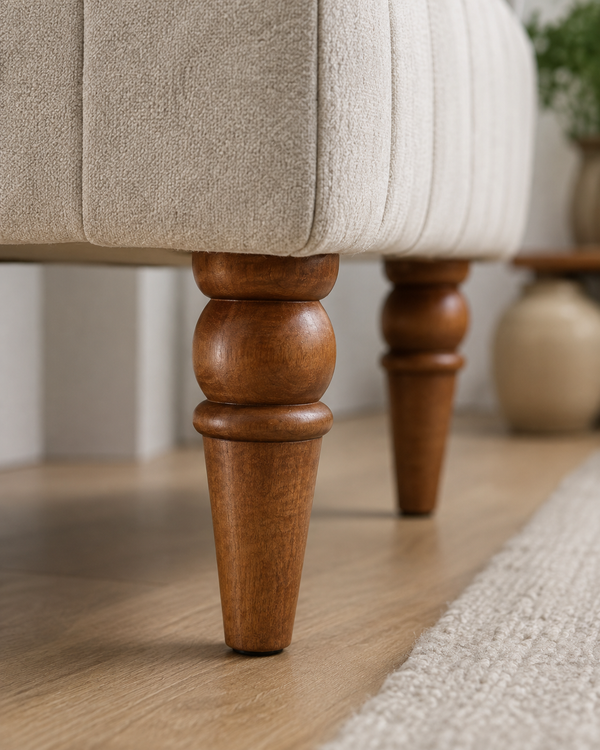 Solid Walnut Sofa Legs – Set of 4 | Wooden Couch Legs with M8 Hanger Bolts