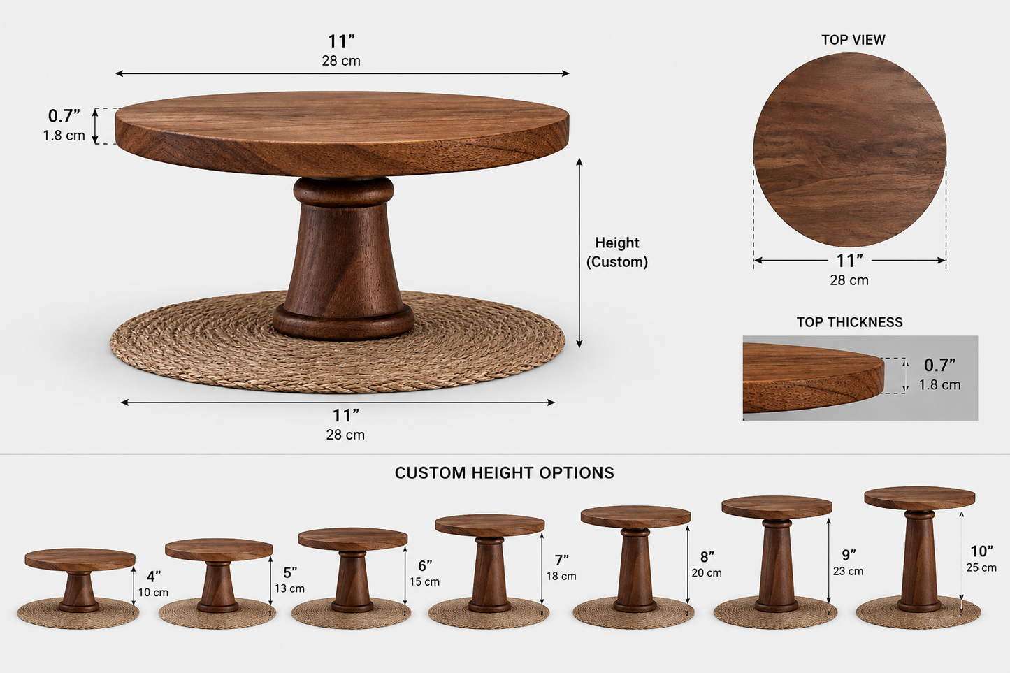 Wood Cake Stand, Wedding Cake Stand, Wooden Pedestal, Christmas & Home Decor