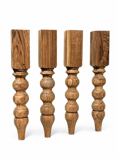 Solid Walnut Kitchen Island Leg – Turned Wood Table Leg – Custom Sizes – 1 Piece