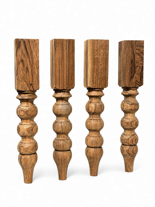 Solid Walnut Kitchen Island Leg – Turned Wood Table Leg – Custom Sizes – 1 Piece