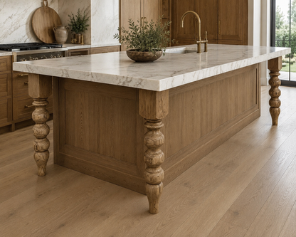 Solid Walnut Kitchen Island Leg – Turned Wood Table Leg – Custom Sizes – 1 Piece