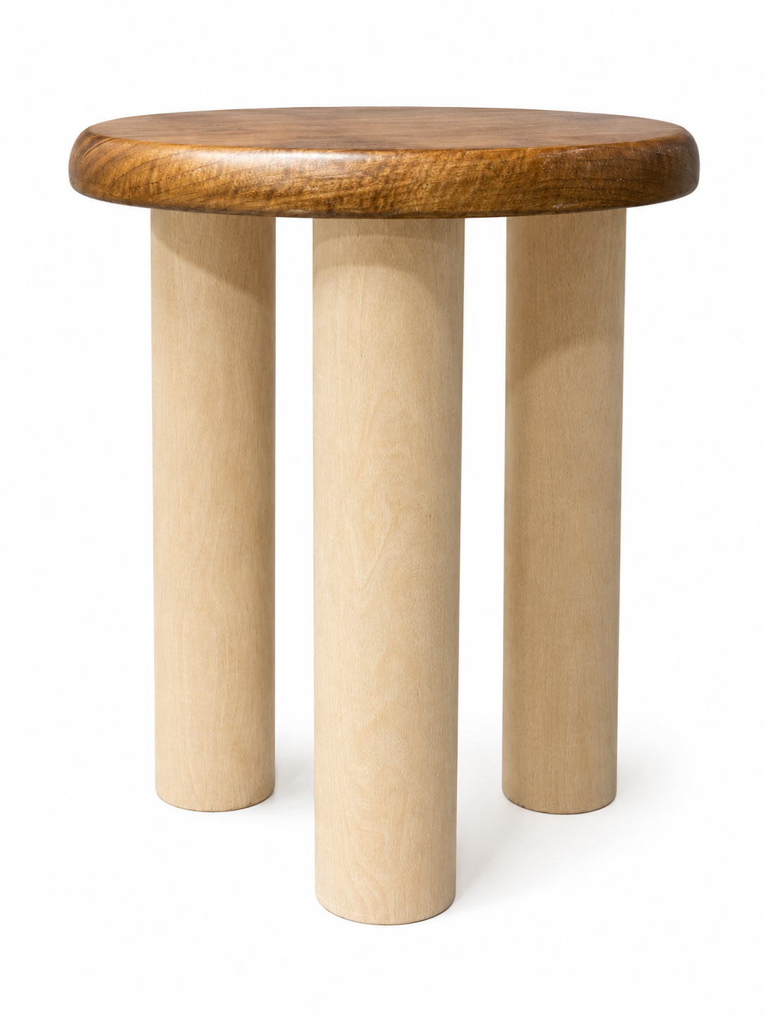 Solid Beech Wood Cylinder Furniture Legs – Heavy Duty Round Wooden Table Legs 4pc
