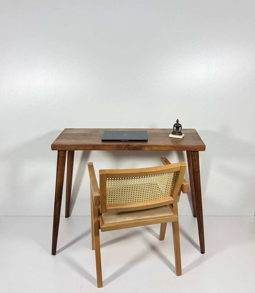 Solid Walnut Small Space Desk – Narrow Writing Desk, Home Office Table, Custom Size Walnut Desk