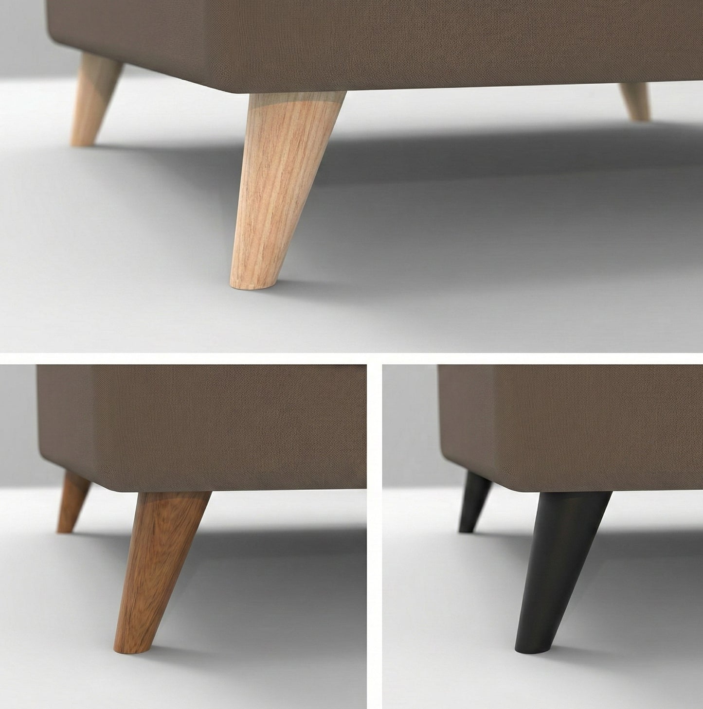 Mid-Century Angled Beech Wood Furniture Legs - Set of 4