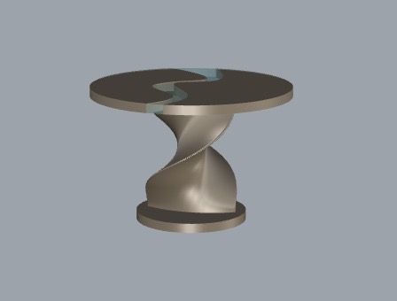 Twisted Wooden Dining Table Base