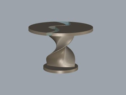 Twisted Wooden Dining Table Base