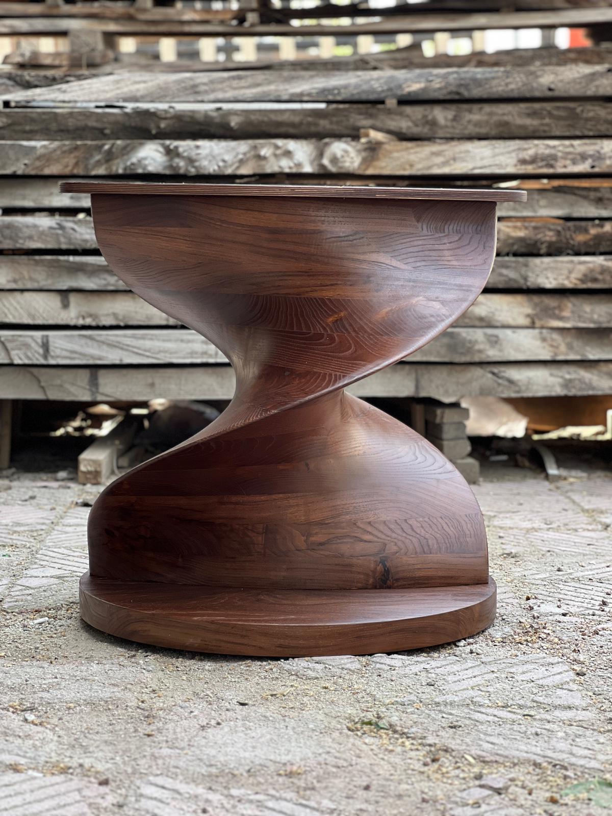 Twisted Wooden Dining Table Base