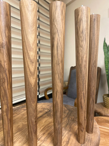 Premium Dark Walnut Furniture Legs (1pc) with Mounting Kit Coffee Table Legs Epoxy Table Legs Custom Wood Legs 2" Top 1" Bottom