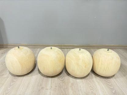Large 12 inch handmade basswood ball furniture leg with M10 hanger bolt for bed frames, sofas and custom furniture
