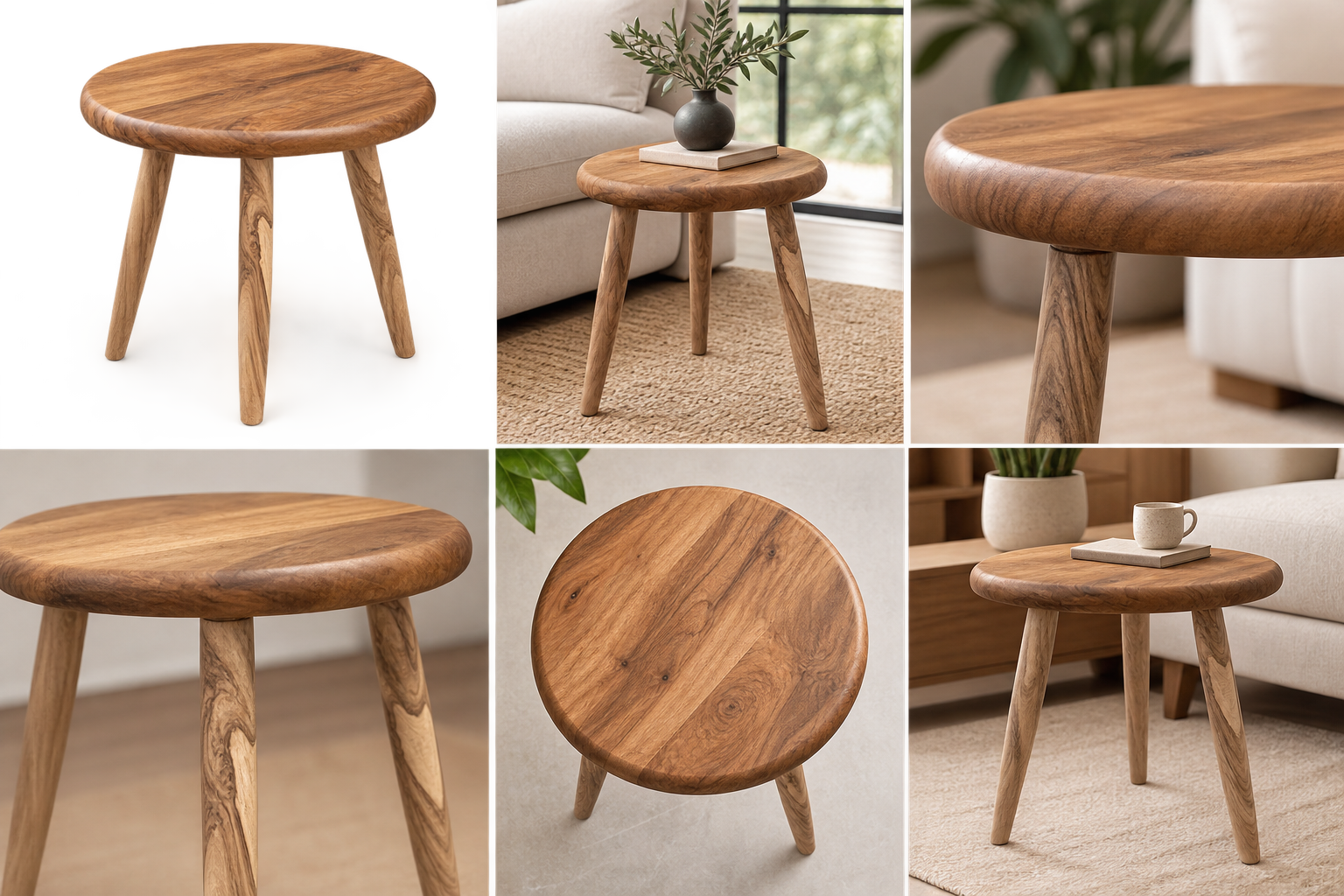 Set of 4 solid walnut wood tapered table legs for coffee tables and furniture