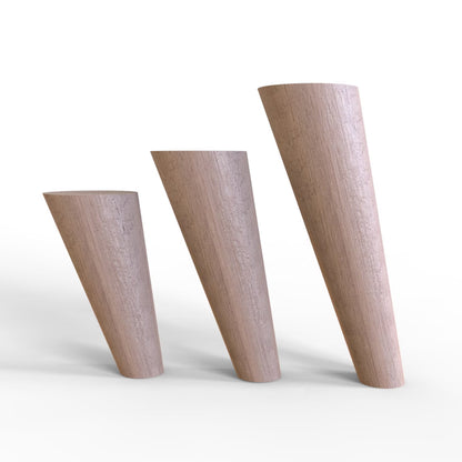 Mid-Century Angled Beech Wood Furniture Legs - Set of 4