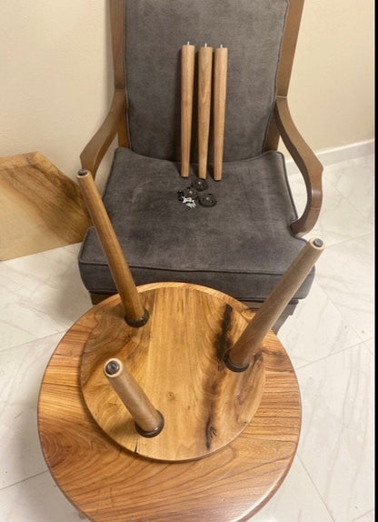 Wood Tapered Coffee Table Legs with Mounting Kit – 2" Top, 1" Bottom – Perfect for Side Tables, End Tables, Coffee Table Legs