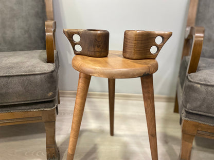 Walnut Wood Tapered Coffee Table Legs, End Table Legs, and Side Table Legs Available in Various Sizes with Mounting Options 2" top 1" Bottom