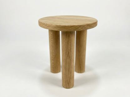 Set of 4 solid white oak cylinder furniture legs, handmade custom-size round column legs for tables, sofas, benches and DIY furniture projects.