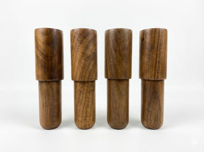Set of 4 solid wood furniture legs with mounting hardware for sofas, beds and cabinets