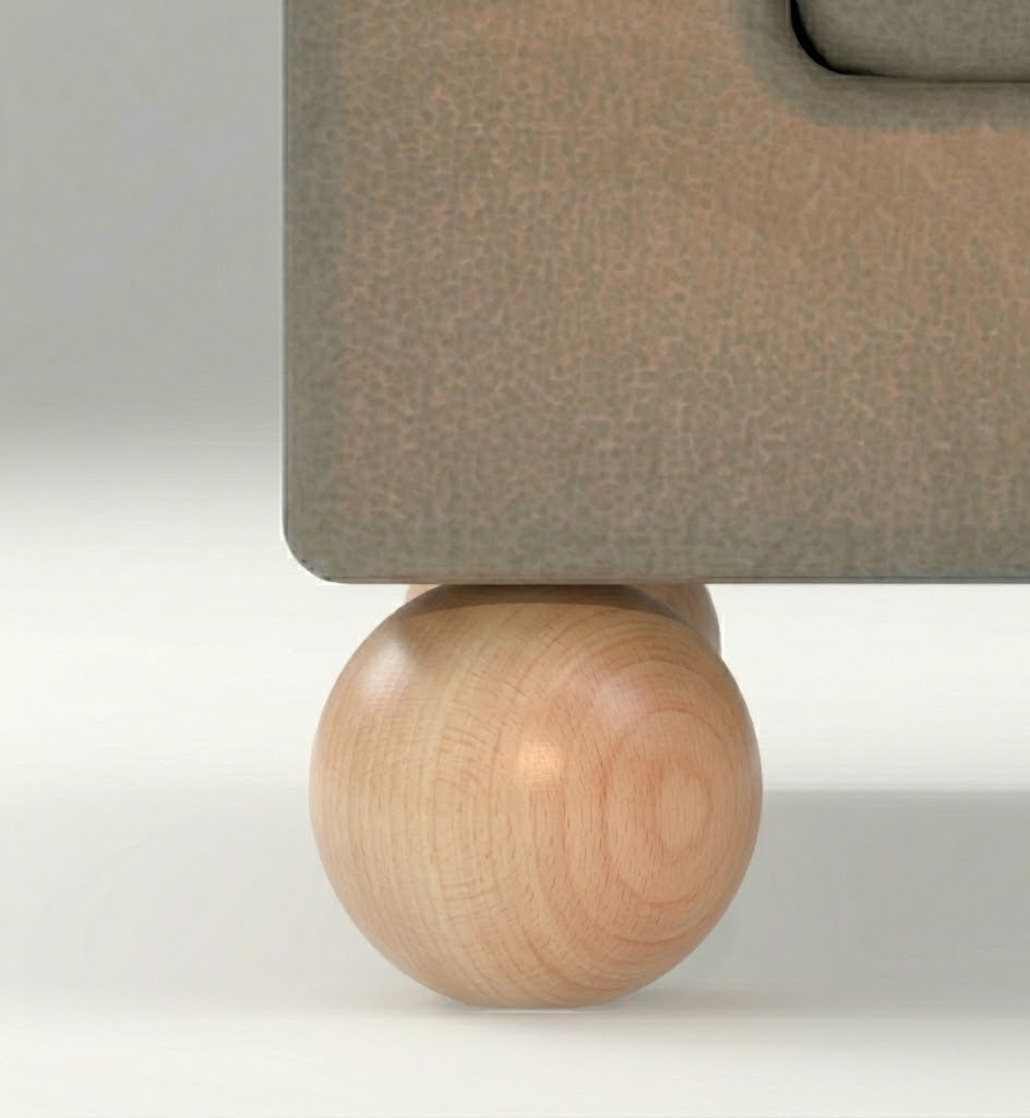 Solid Wood Sphere Legs - Round Ball Furniture Legs