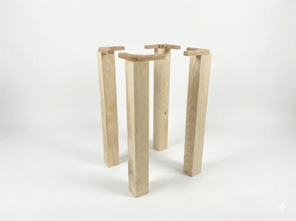 3" Square Ash Wood Legs (A set of 4) for Heavy Tables with Mounting Apparatus